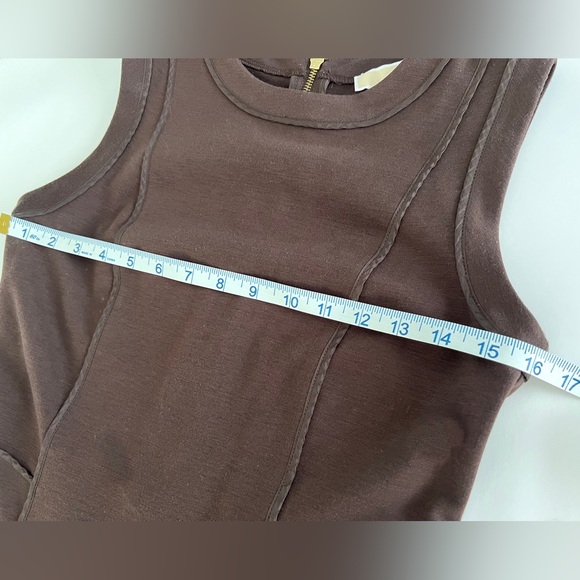 Michael Kors Brown Sleeveless Fit Flare Zipper Dress Ladies Size 4 - Picture 7 of 9